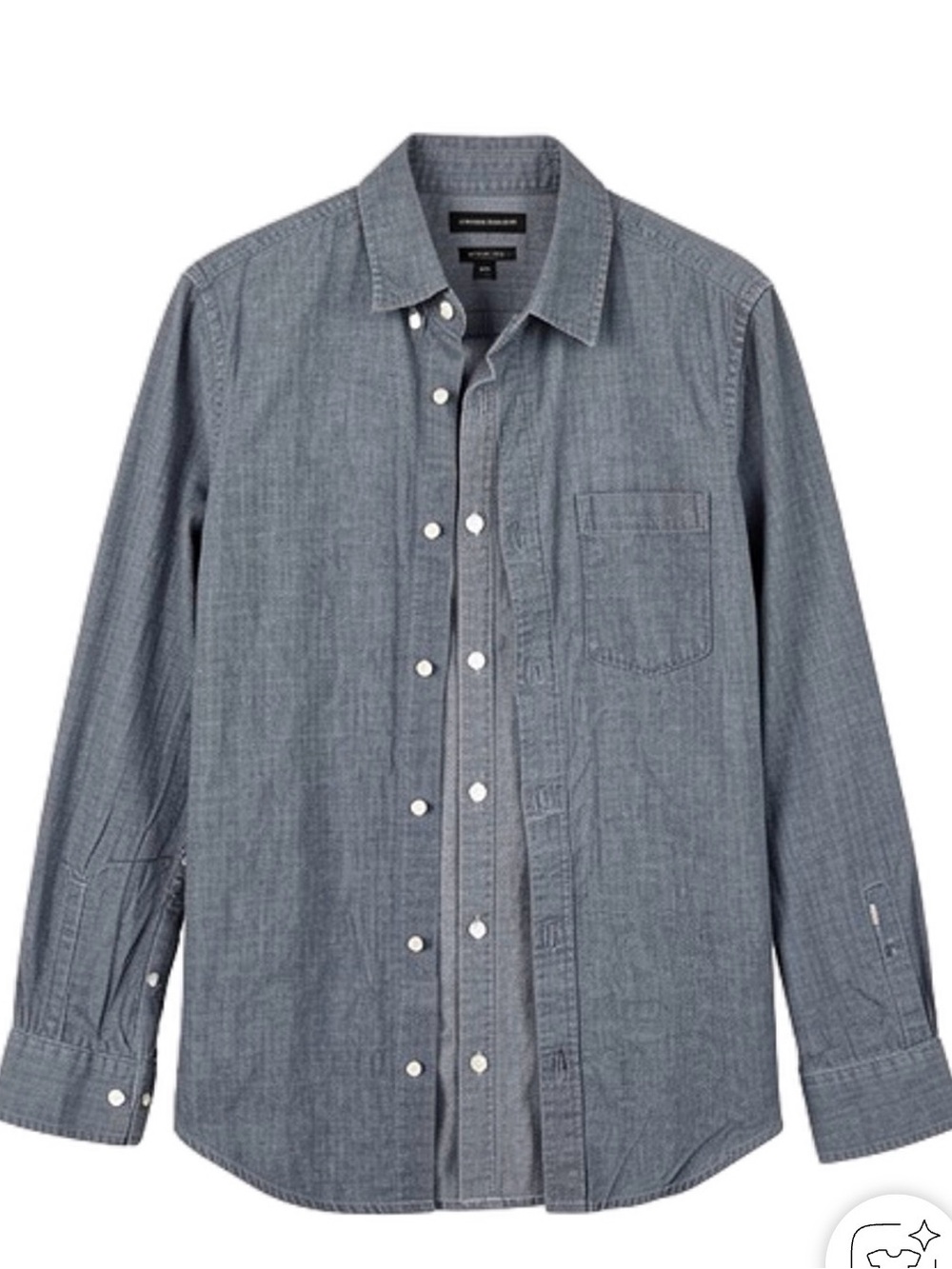 Banana Republic Men's Chambray Button-Down Shirt - Blue Gray